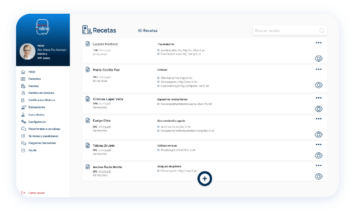 Receta Online Imagen Dashboard
