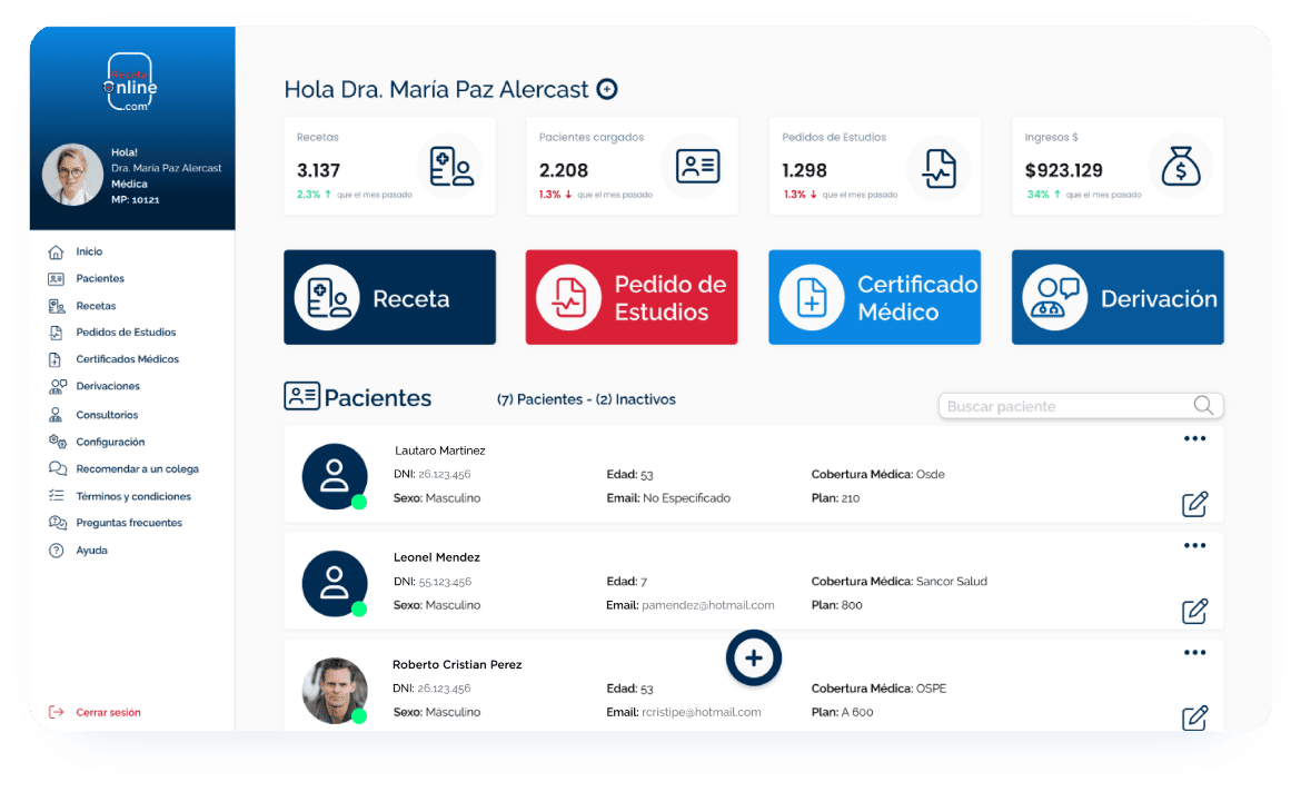Receta Online Imagen Dashboard